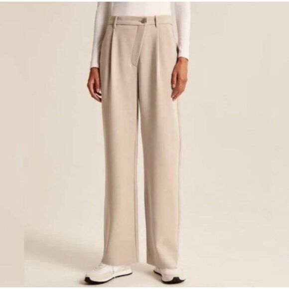 Abercrombie & Fitch Pants - Elegant Tan Crossover Women's Trousers